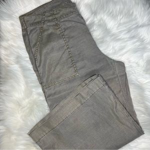 Anthropologie linen blend crop palazzo pant